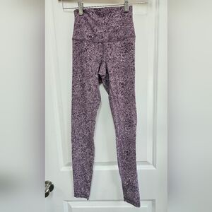 Lululemon Athletica Purple Leaf Pattern Leggings